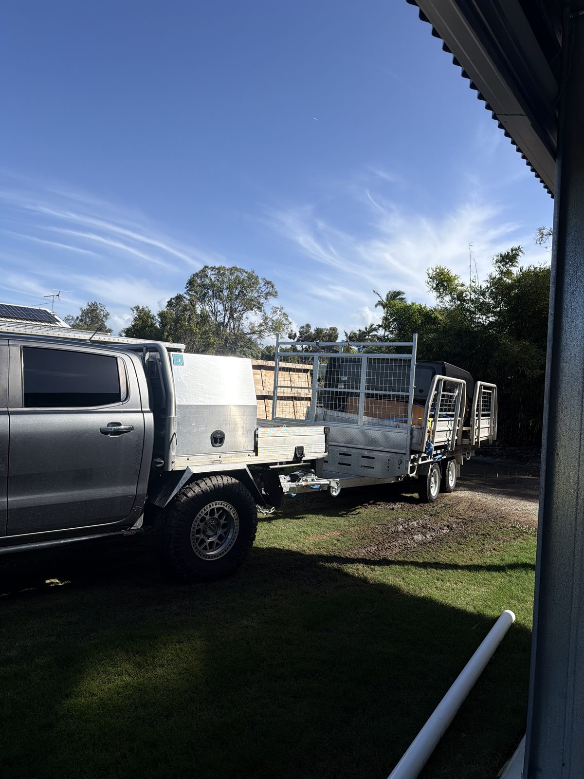 Ute loaded with a second-hand tray ready for delivery